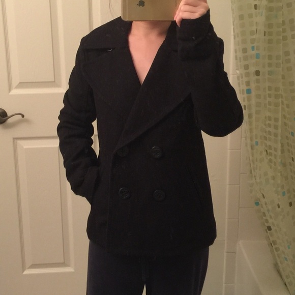 American Eagle navy blue wool jacket xs - Picture 2 of 6